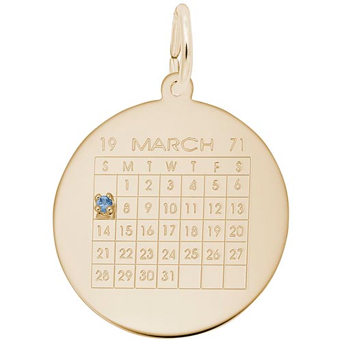 Gold Plate Birthstone Calendar Charm by Rembrandt Charms Gold Plate Birthstone Calendar Charm by Rembrandt Charms