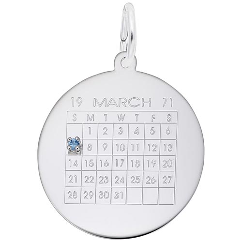 Sterling Silver Birthstone Calendar Charm by Rembrandt Charms