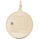 Gold Plate Birthstone Calendar Charm by Rembrandt Charms