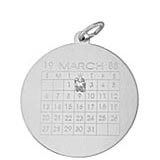 Sterling Silver Diamond Calendar Charm by Rembrandt Charms