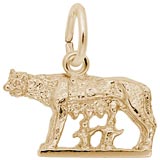 Gold Plate Romulus and Remus Charm by Rembrandt Charms