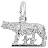 14K White Gold Romulus and Remus Charm by Rembrandt Charms