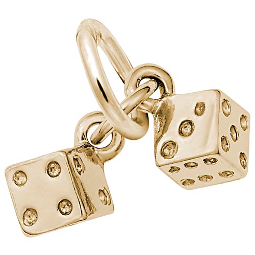 14K Gold Dice Accent Charm by Rembrandt Charms 14K Gold Dice Accent Charm by Rembrandt Charms
