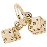 Rembrandt Dice Charm, Gold Plate
