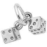 Rembrandt Dice Charm, 14K White Gold
