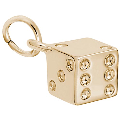 Gold Plate Dice Charm by Rembrandt Charms Gold Plate Dice Charm by Rembrandt Charms