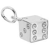 Rembrandt Dice Charm, Sterling Silver