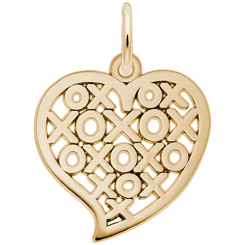 14k Gold Hugs and Kisses Heart Charm by Rembrandt Charms