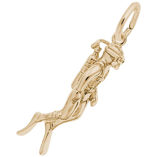 Rembrandt Scuba Diver Charm, 10K Yellow Gold Rembrandt Scuba Diver Charm, 10K Yellow Gold