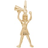 Rembrandt Cheerleader with Megaphone Charm, 14K Yellow Gold