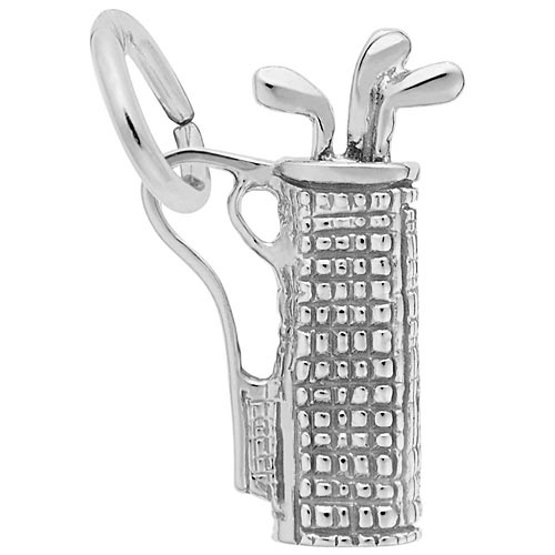 14K White Gold Plaid Golf Bag Charm by Rembrandt Charms 14K White Gold Plaid Golf Bag Charm by Rembrandt Charms