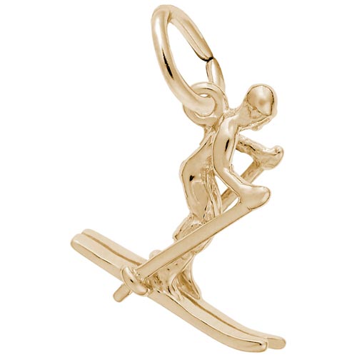 10K Gold Skier Charm by Rembrandt Charms 10K Gold Skier Charm by Rembrandt Charms