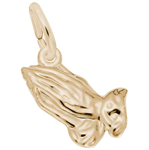 Rembrandt Praying Hands Charm, 14k Yellow Gold