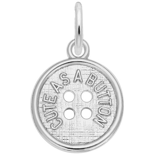 Sterling Silver Cute as a Button Charm by Rembrandt Charms Sterling Silver Cute as a Button Charm by Rembrandt Charms