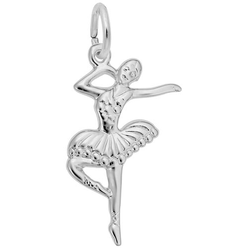 Rembrandt Ballet Dancer with Tutu Charm, Sterling Silver Rembrandt Ballet Dancer with Tutu Charm, Sterling Silver