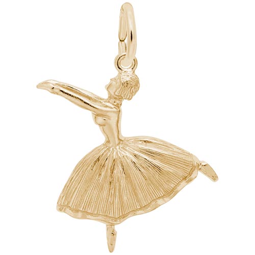 10K Gold Ballet Dancer with Skirt Charm by Rembrandt Charms 10K Gold Ballet Dancer with Skirt Charm by Rembrandt Charms