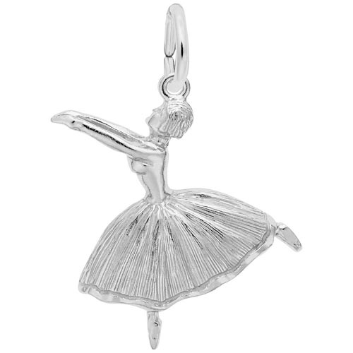 Sterling Silver Ballet Dancer with Skirt Charm by Rembrandt Charms Sterling Silver Ballet Dancer with Skirt Charm by Rembrandt Charms