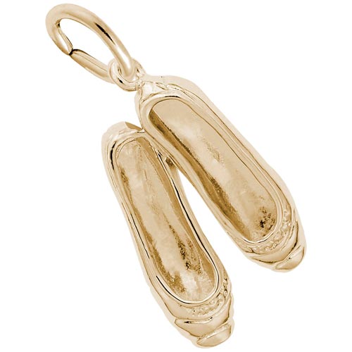 Gold Plate Ballet Slippers Charm by Rembrandt Charms Gold Plate Ballet Slippers Charm by Rembrandt Charms