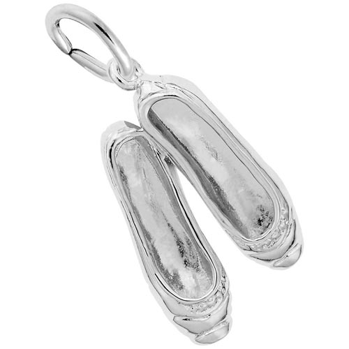 14K White Gold Ballet Slippers Charm by Rembrandt Charms 14K White Gold Ballet Slippers Charm by Rembrandt Charms
