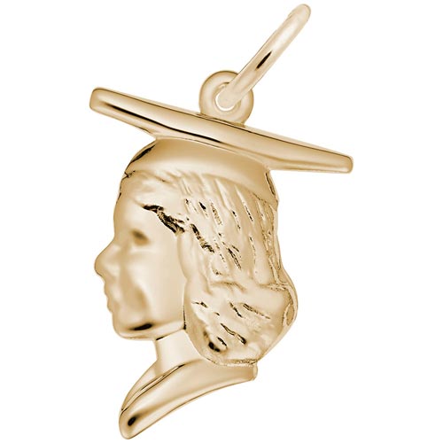 10k Gold Female Graduate Head Charm by Rembrandt Charms 10k Gold Female Graduate Head Charm by Rembrandt Charms