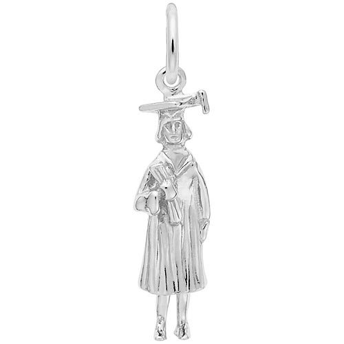 14k White Gold Female Graduate Charm by Rembrandt Charms 14k White Gold Female Graduate Charm by Rembrandt Charms