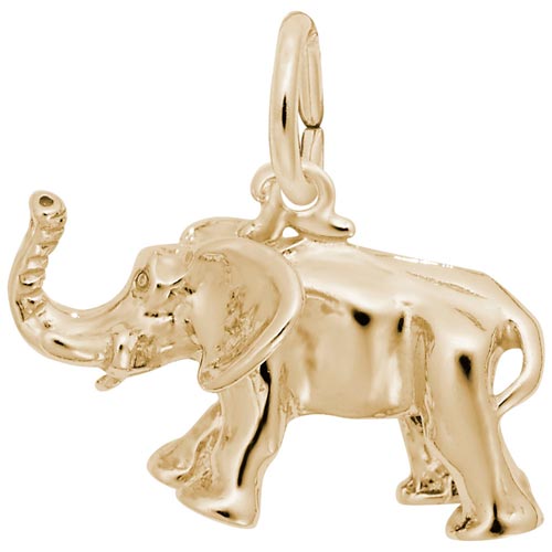 Gold Plate African Elephant Charm by Rembrandt Charms Gold Plate African Elephant Charm by Rembrandt Charms
