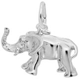 Rembrandt African Elephant Charm, 14K White Gold