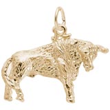 Rembrandt Bull Charm, 14K Yellow Gold