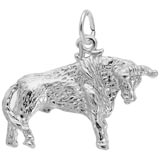 Rembrandt Bull Charm, Sterling Silver
