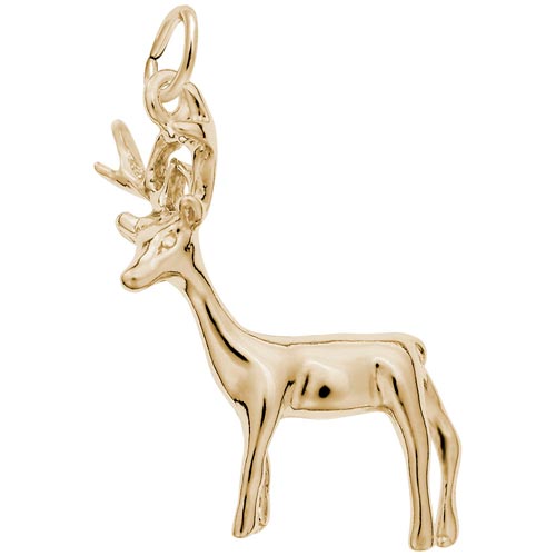 Gold Plated Buck Deer Charm by Rembrandt Charms Gold Plated Buck Deer Charm by Rembrandt Charms