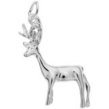 Rembrandt Buck Deer Charm, 14K White Gold