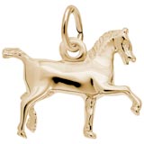 Rembrandt Extended Trot Horse Charm, 14K Yellow Gold