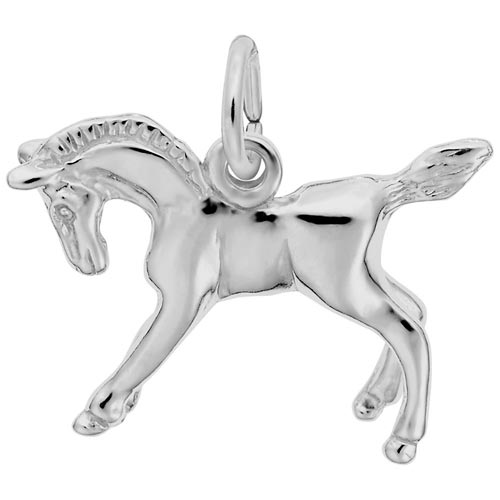 14K White Gold Playful Horse Charm by Rembrandt Charms 14K White Gold Playful Horse Charm by Rembrandt Charms