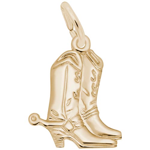 Rembrandt Cowboy Boots with Spurs Charm, 14K Yellow Gold Rembrandt Cowboy Boots with Spurs Charm, 14K Yellow Gold