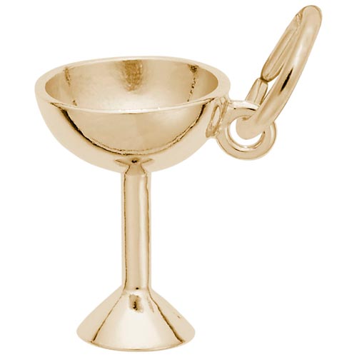 Rembrandt Champagne Glass Charm, 10K Yellow Gold Rembrandt Champagne Glass Charm, 10K Yellow Gold