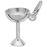 Rembrandt Champagne Glass Charm, Sterling Silver
