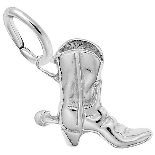 14K White Gold Cowboy Boot with Spur Charm by Rembrandt Charms 14K White Gold Cowboy Boot with Spur Charm by Rembrandt Charms