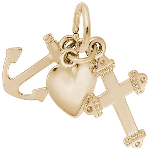 Rembrandt Faith, Hope, and Charity Charm, 14K Yellow Gold