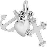 Rembrandt Faith, Hope, and Charity Charm, Sterling Silver