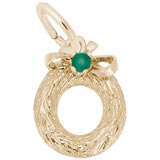 Rembrandt Wreath with Bead Charm, 10K Yellow Gold