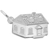 14K White Gold Colonial House Charm by Rembrandt Charms
