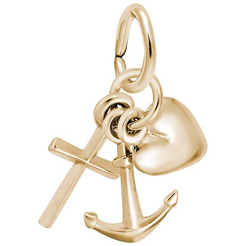 Gold Plate Faith, Hope and Charity Accent by Rembrandt Charms Gold Plate Faith, Hope and Charity Accent by Rembrandt Charms