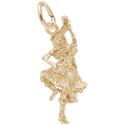 Gold Plate Highland Dancer Charm by Rembrandt Charms Gold Plate Highland Dancer Charm by Rembrandt Charms