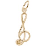 Rembrandt Music Treble Clef Charm, 14K Yellow Gold