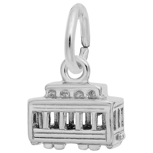 14K White Gold Cable Car Accent Charm by Rembrandt Charms 14K White Gold Cable Car Accent Charm by Rembrandt Charms