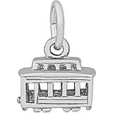 Rembrandt Cable Car Charm, 14K White Gold