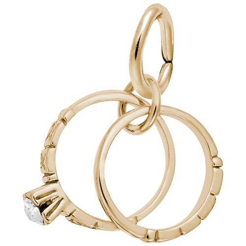 Rembrandt Wedding Rings Charm, Gold Plate