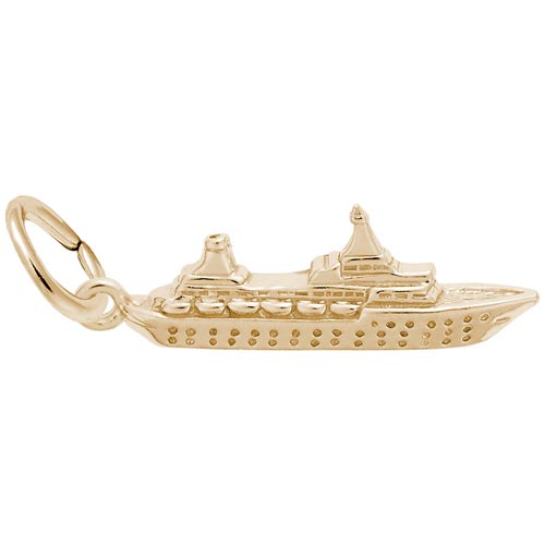 Gold Plate Small Cruise Ship Charm by Rembrandt Charms Gold Plate Small Cruise Ship Charm by Rembrandt Charms