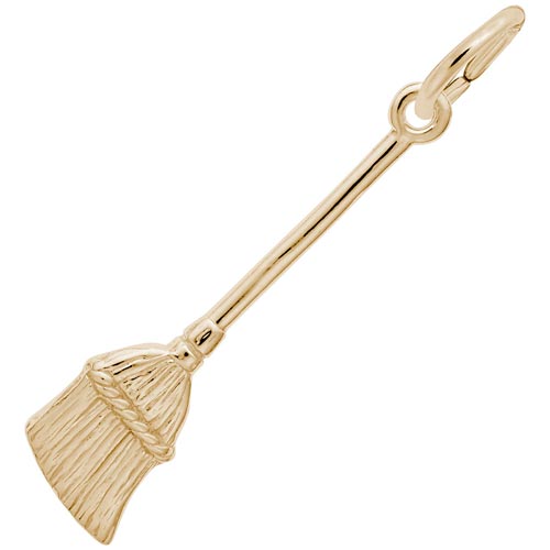 Gold Plate Broom Charm by Rembrandt Charms Gold Plate Broom Charm by Rembrandt Charms
