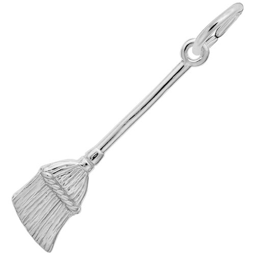 14K White Gold Broom Charm by Rembrandt Charms 14K White Gold Broom Charm by Rembrandt Charms